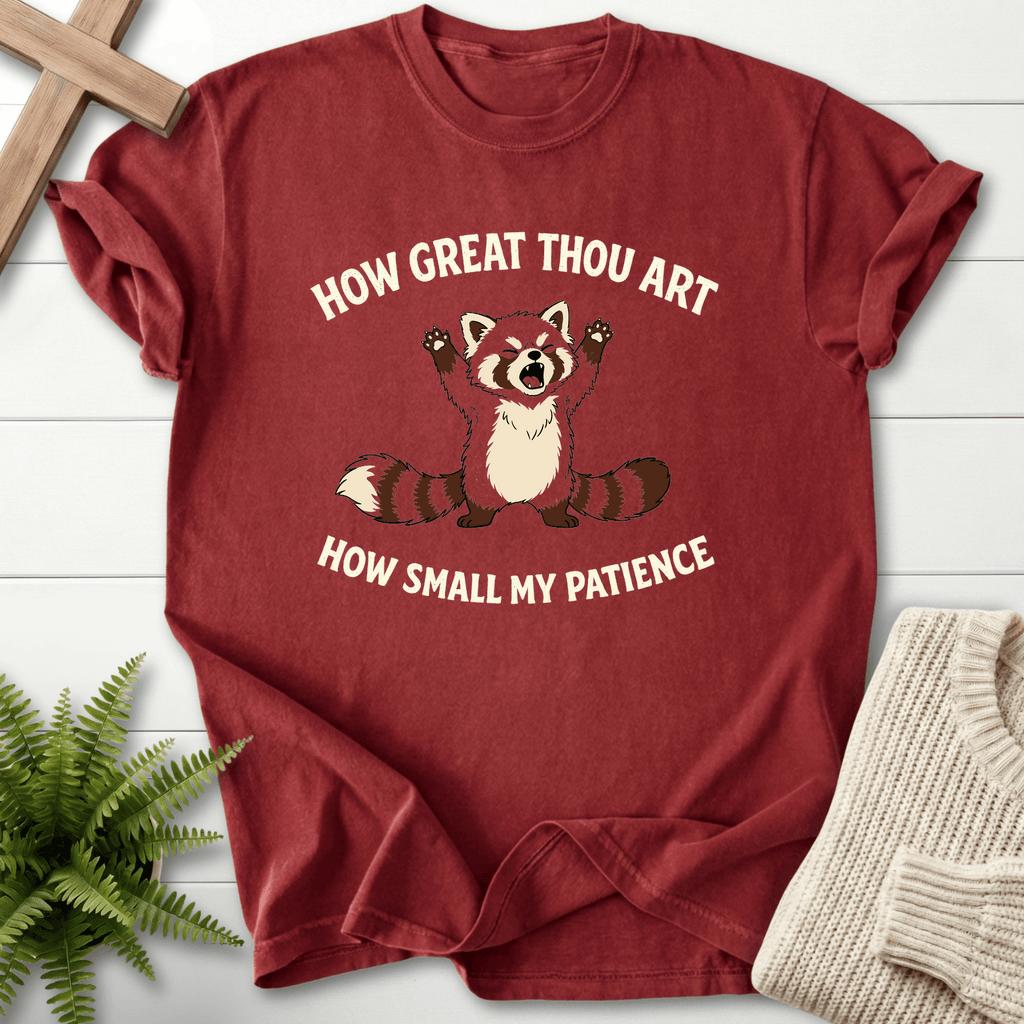 How Great Thou Art Red Panda T-Shirt in Brick | She Wears Faith