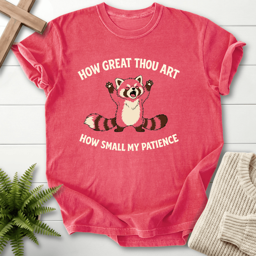 How Great Thou Art Red Panda T-Shirt in Watermelon | She Wears Faith