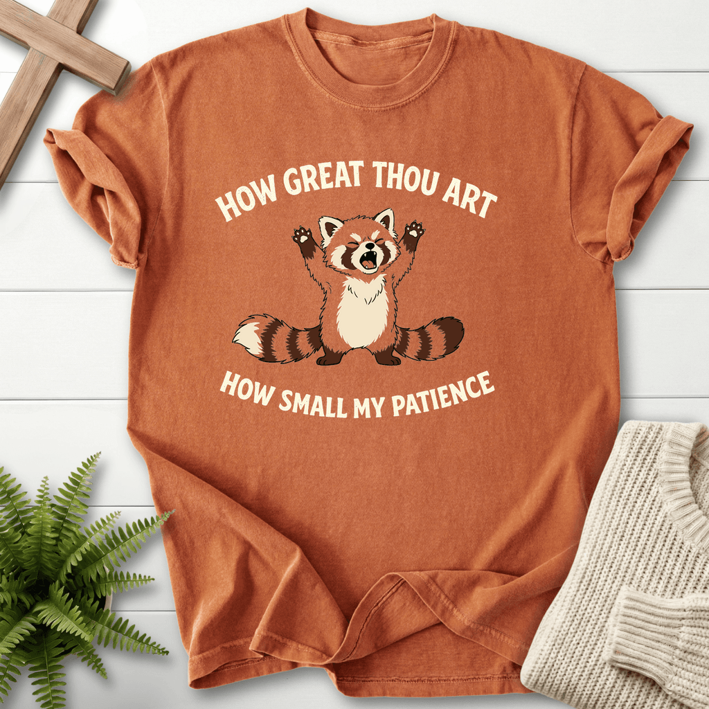 How Great Thou Art Red Panda T-Shirt in Yam | She Wears Faith