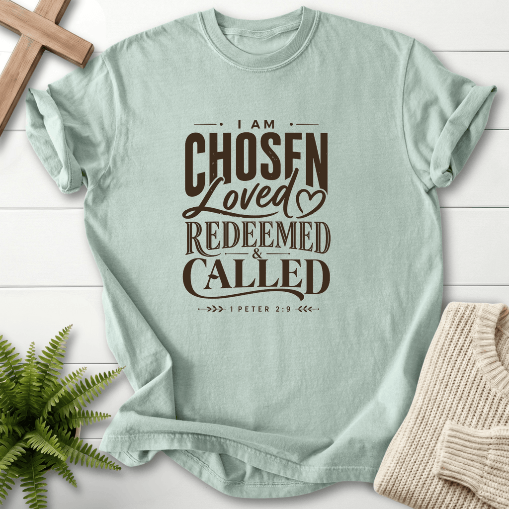 I am Chosen Graphic T-Shirt in Bay | She Wears Faith