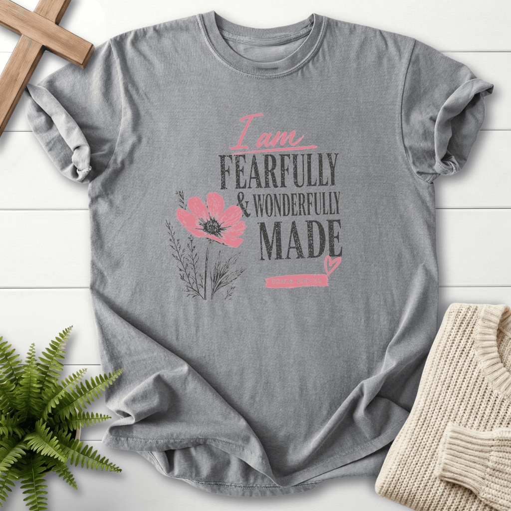 I am Fearfully Made Graphic T-Shirt in Grey | She Wears Faith