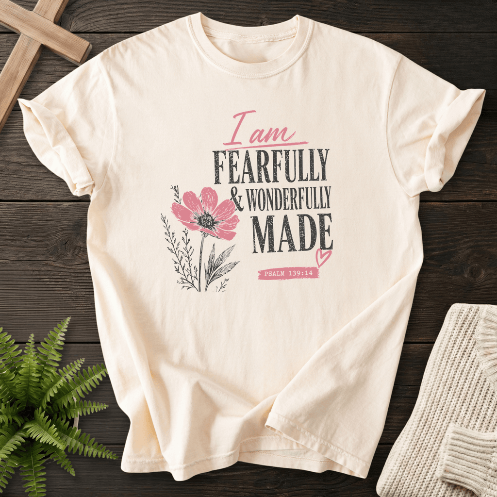 I am Fearfully Made Graphic T-Shirt in Ivory | She Wears Faith