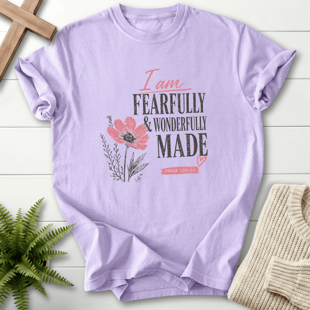 I am Fearfully Made Graphic T-Shirt in Orchid | She Wears Faith