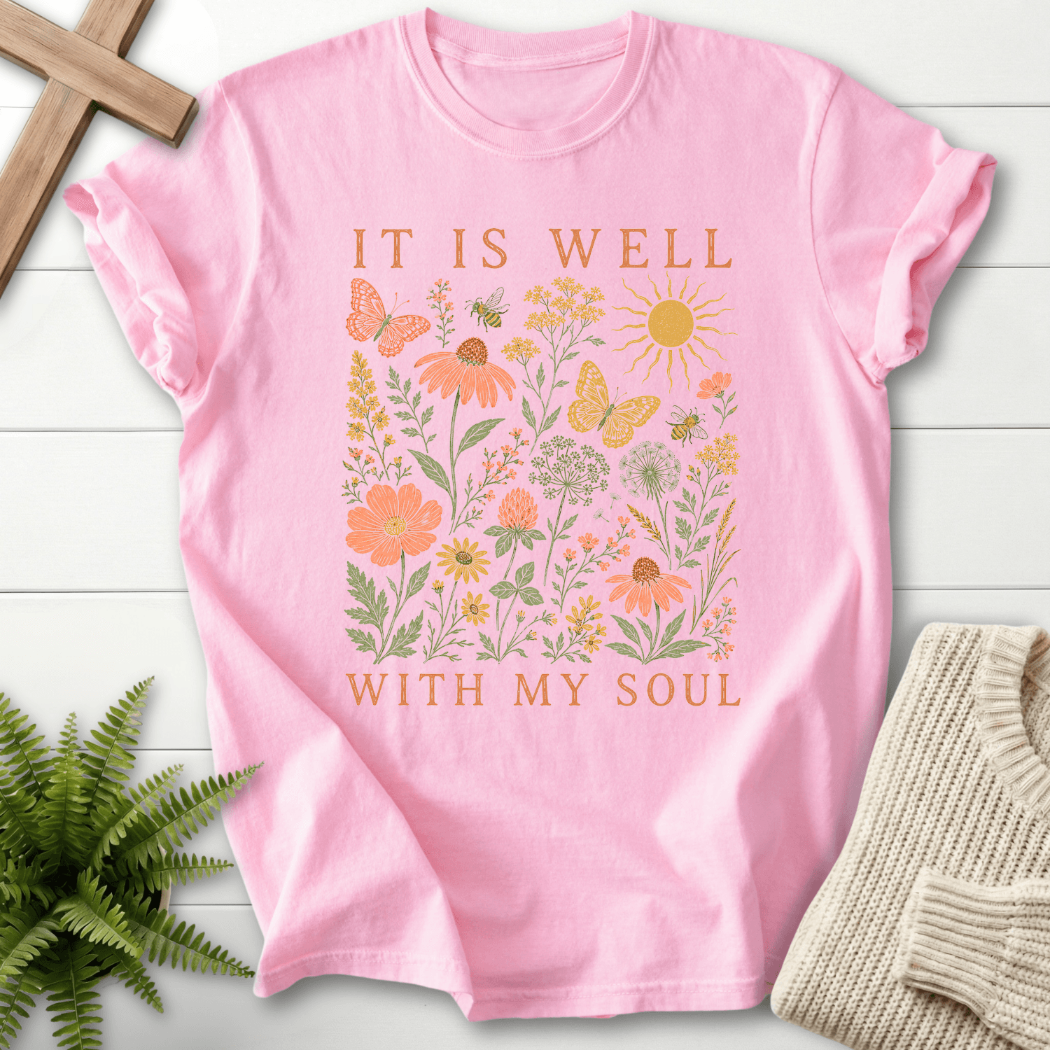 It Is Well Wildflower T-Shirt in Blossom | She Wears Faith