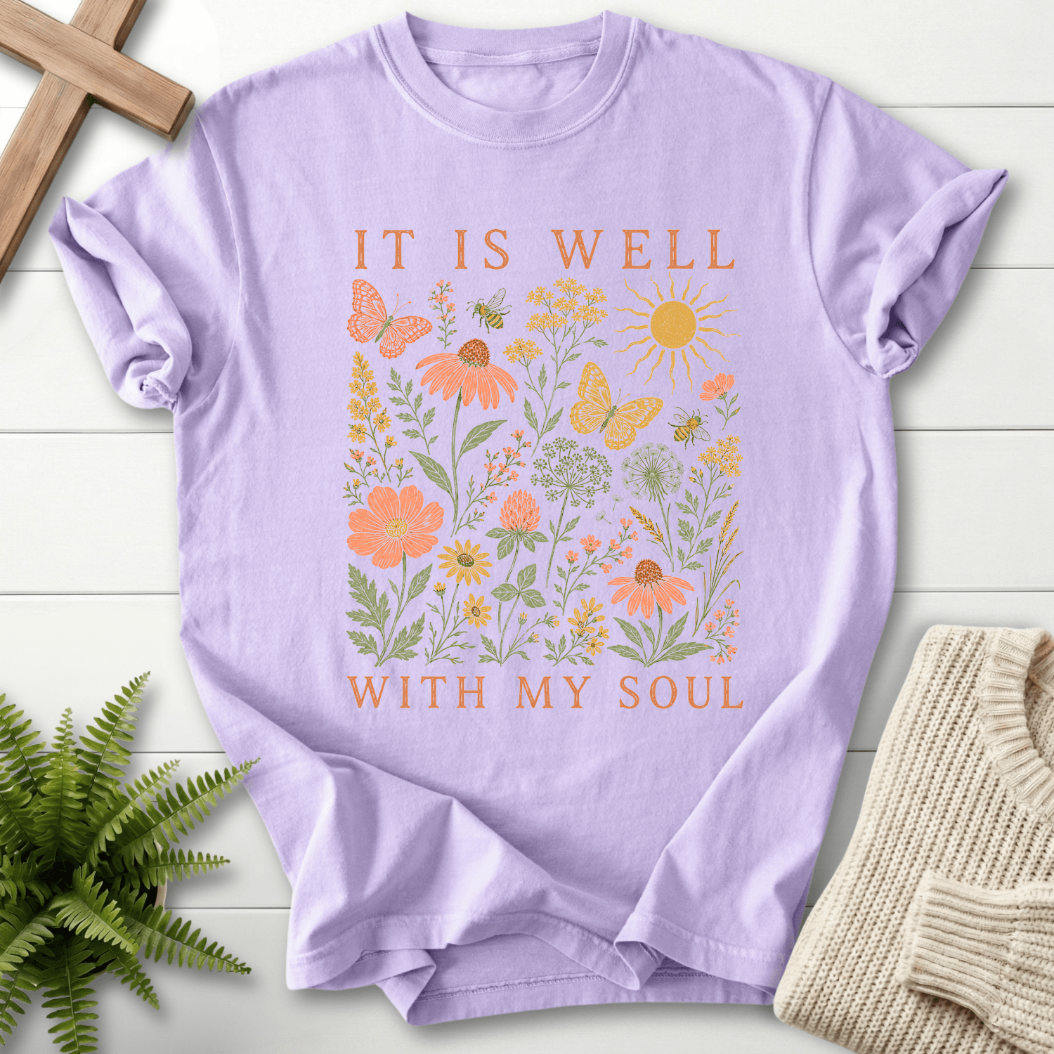 It Is Well Wildflower T-Shirt in Orchid | She Wears Faith
