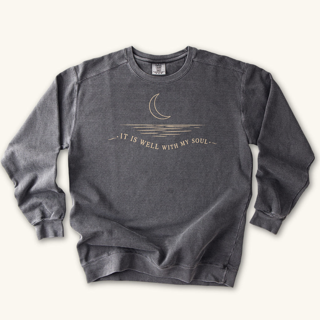 Pepper It Is Well With My Soul sweatshirt flat lay mockup, Christian apparel for women