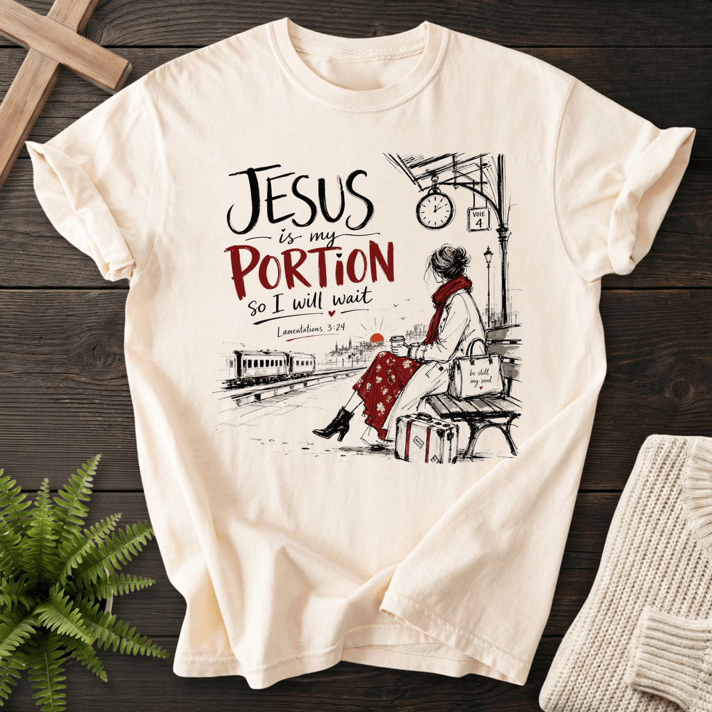 Jesus is my Portion T-Shirt in Ivory | She Wears Faith