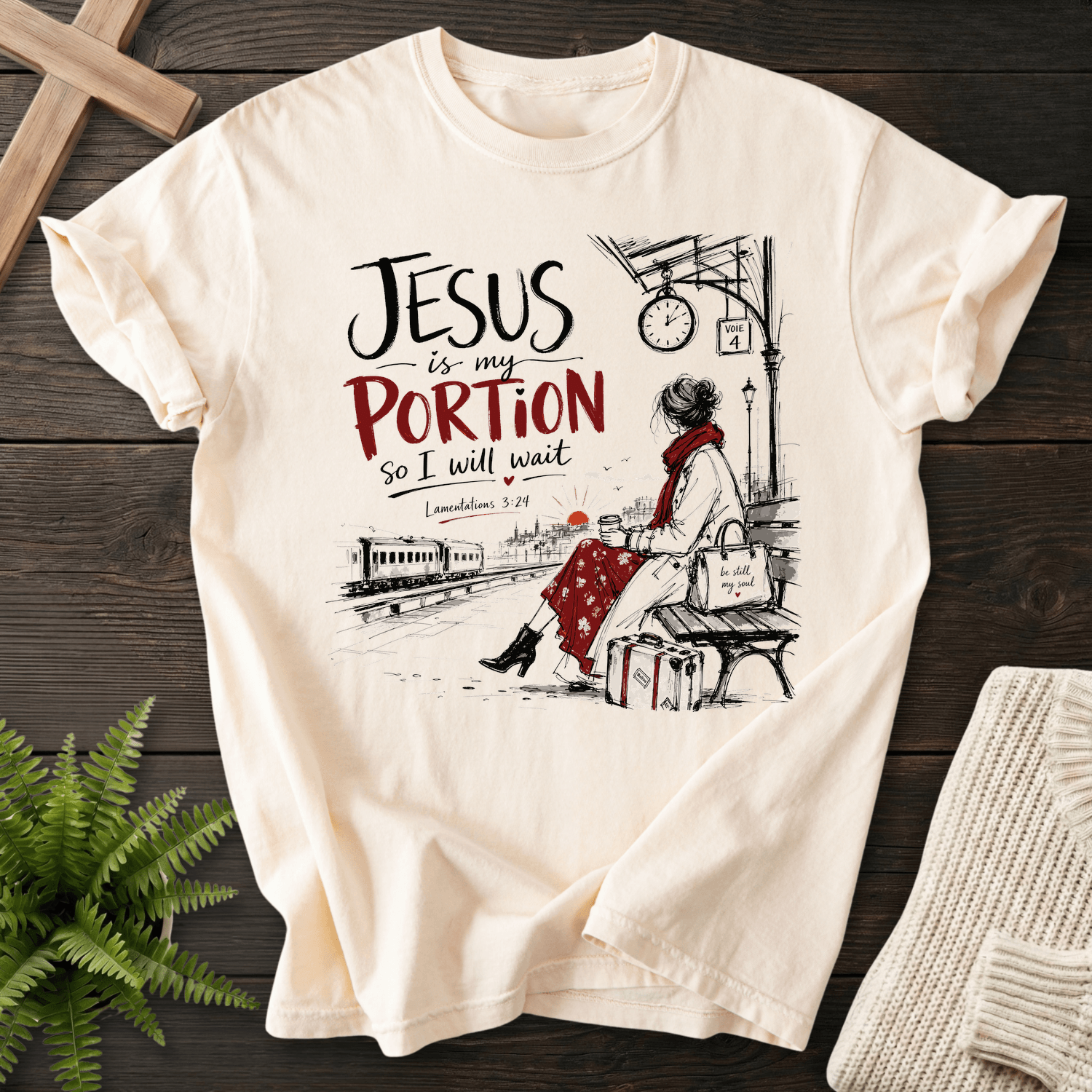 Jesus is my Portion T-Shirt in Ivory | She Wears Faith