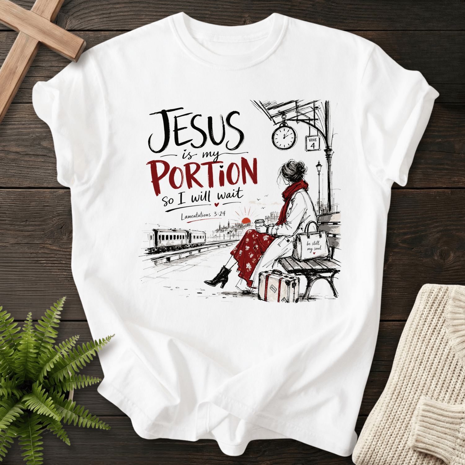 Jesus is my Portion T-Shirt in White | She Wears Faith