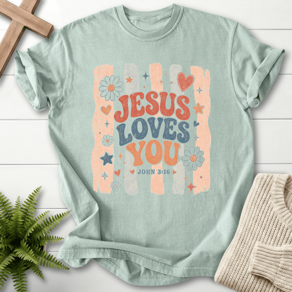 Jesus Loves You T-Shirt in Bay | She Wears Faith