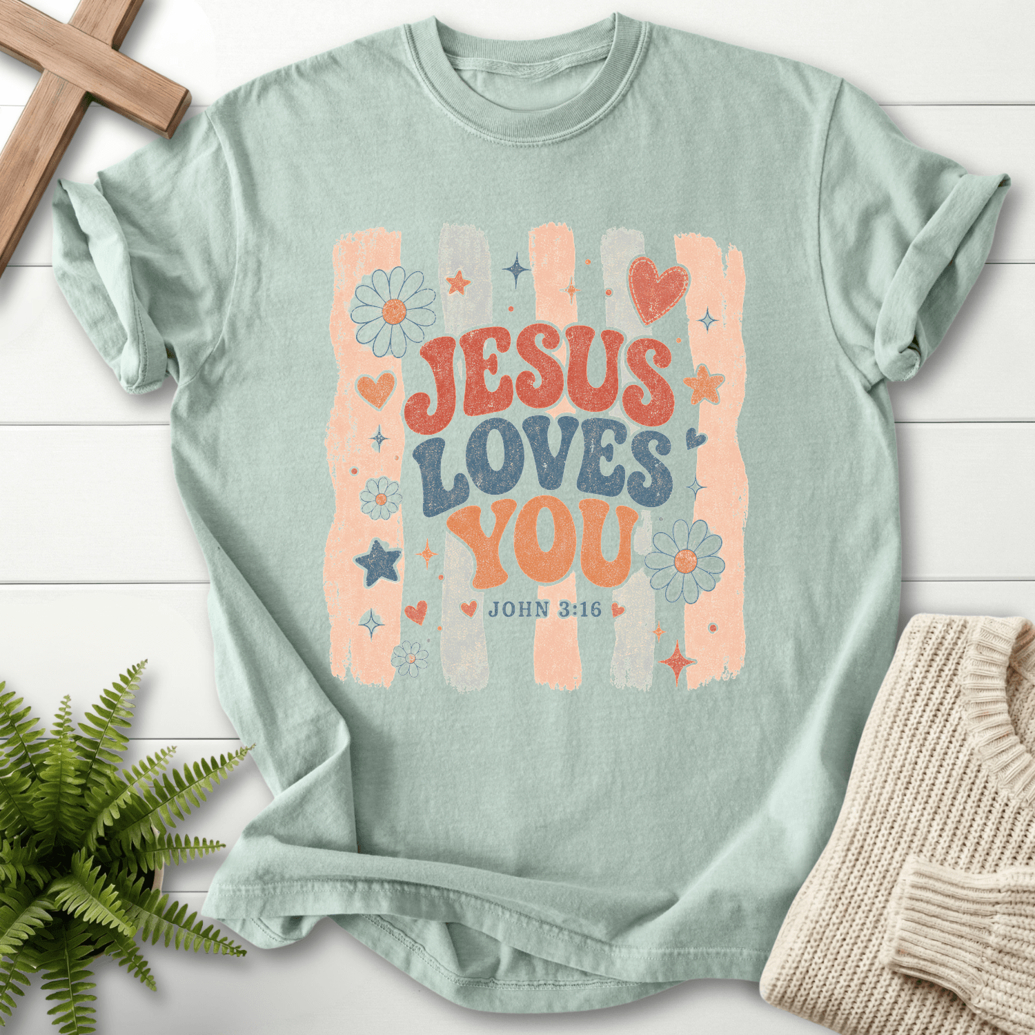 Jesus Loves You T-Shirt in Bay | She Wears Faith