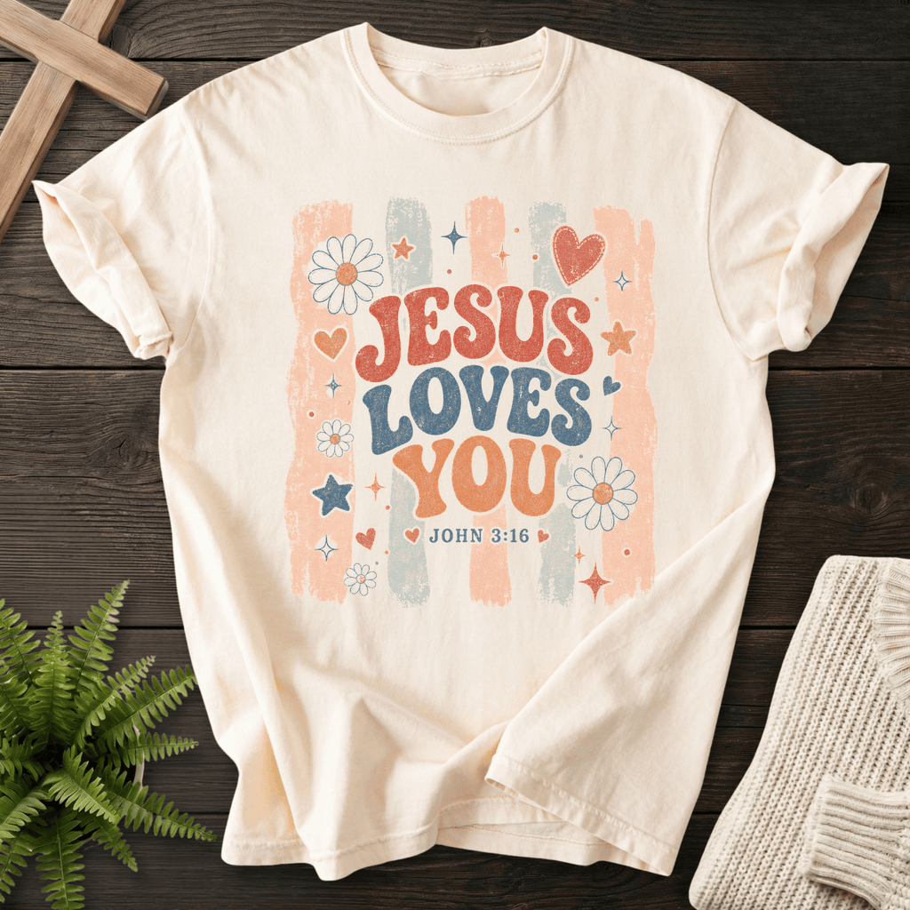 Jesus Loves You T-Shirt in Ivory | She Wears Faith