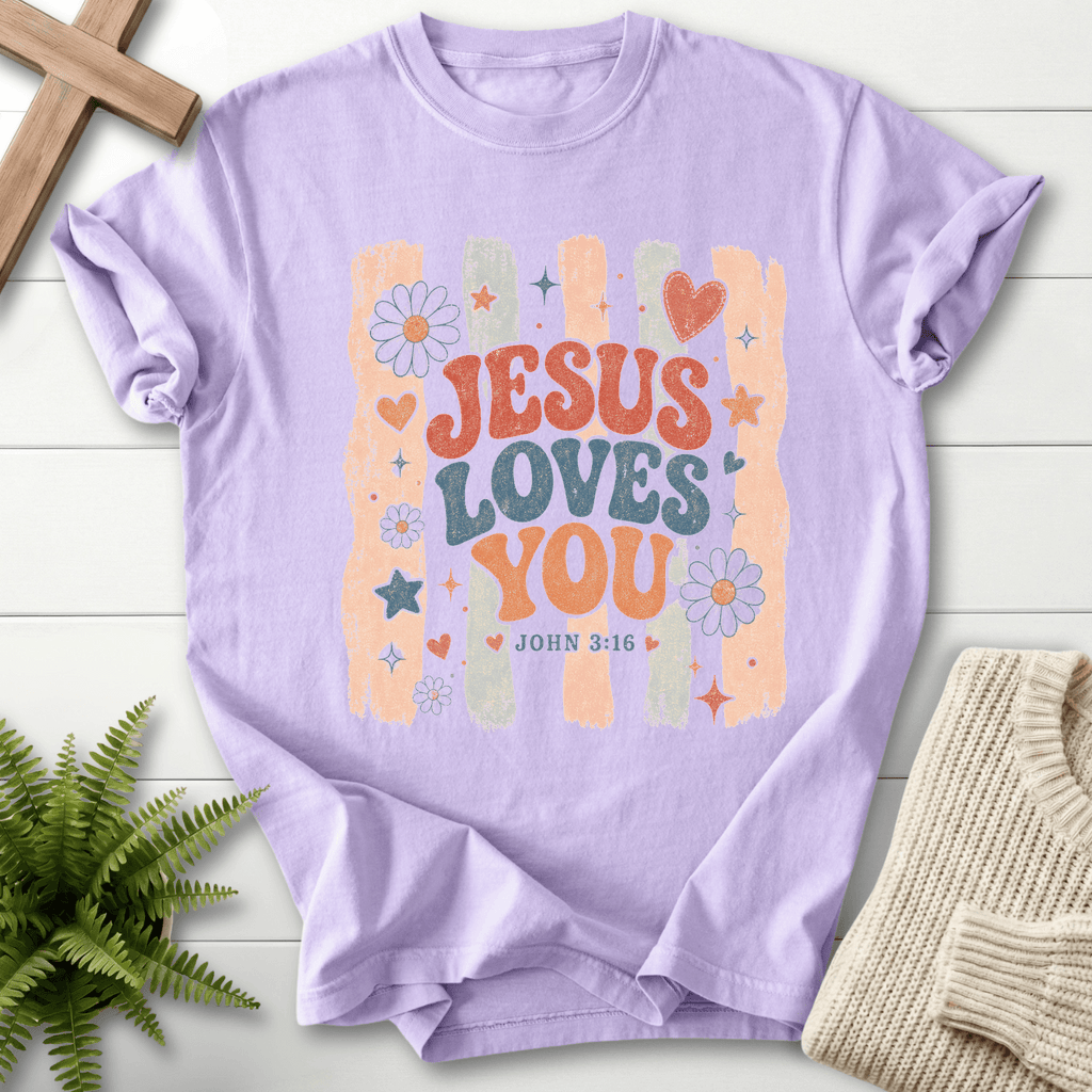 Jesus Loves You T-Shirt in Orchid | She Wears Faith