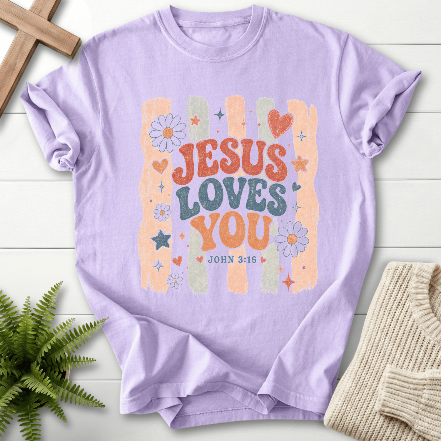 Jesus Loves You T-Shirt in Orchid | She Wears Faith