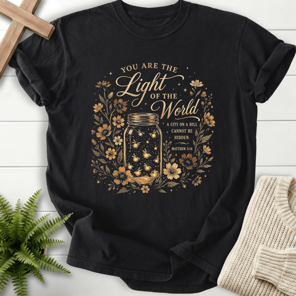 Light of the World T-Shirt in Black | She Wears Faith