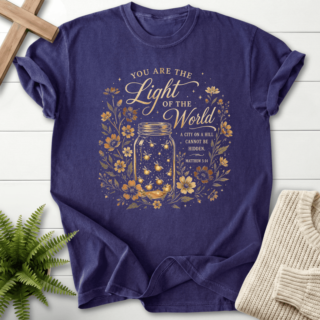 Light of the World T-Shirt in Grape | She Wears Faith