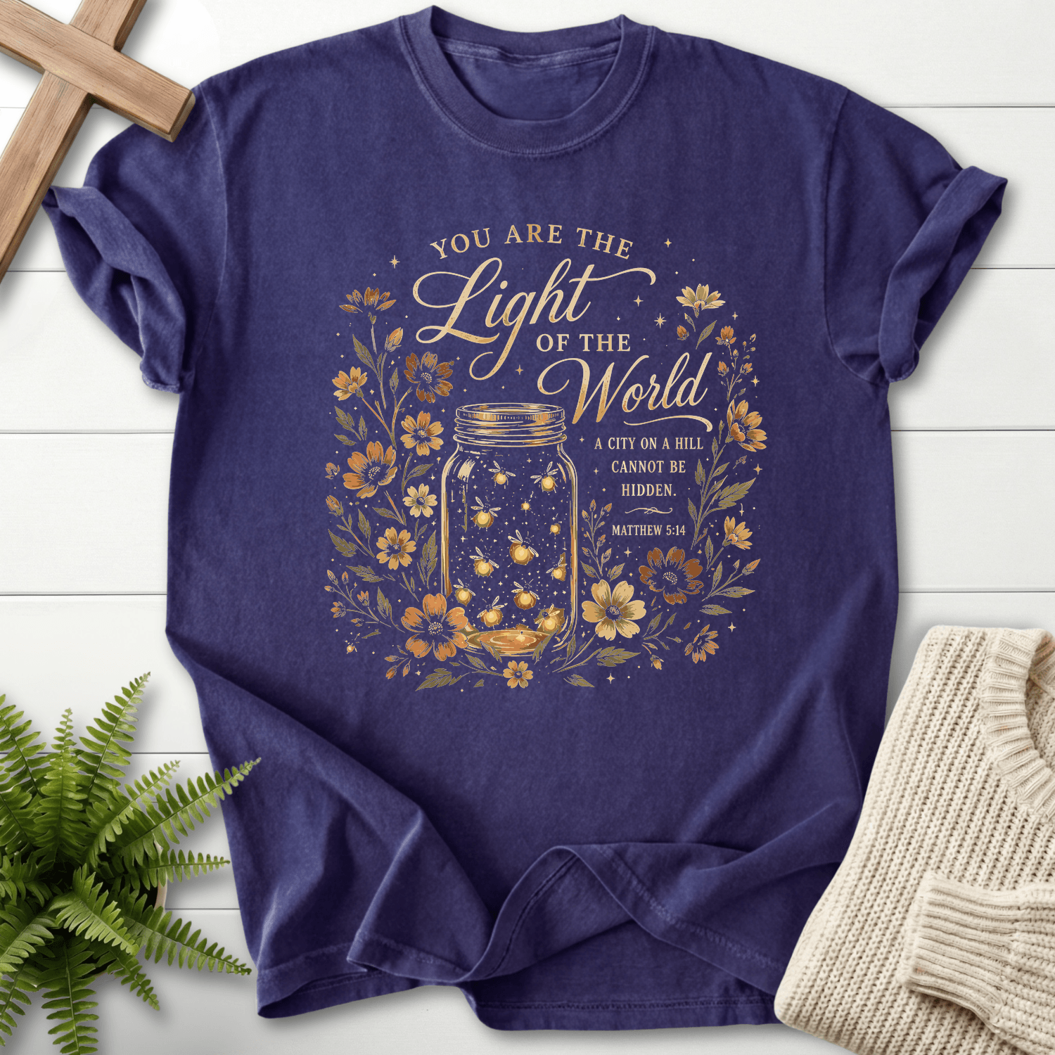 Light of the World T-Shirt in Grape | She Wears Faith