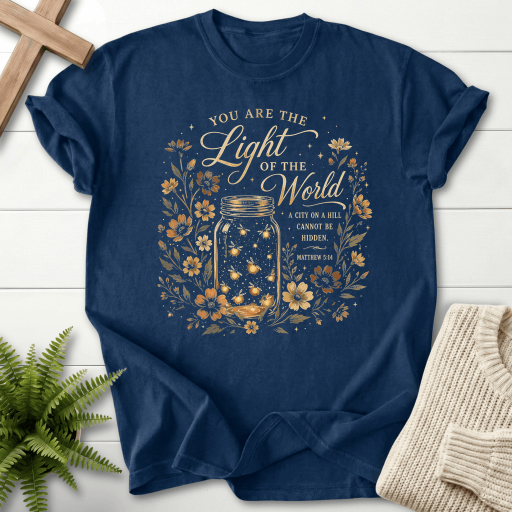 Light of the World T-Shirt in Navy | She Wears Faith