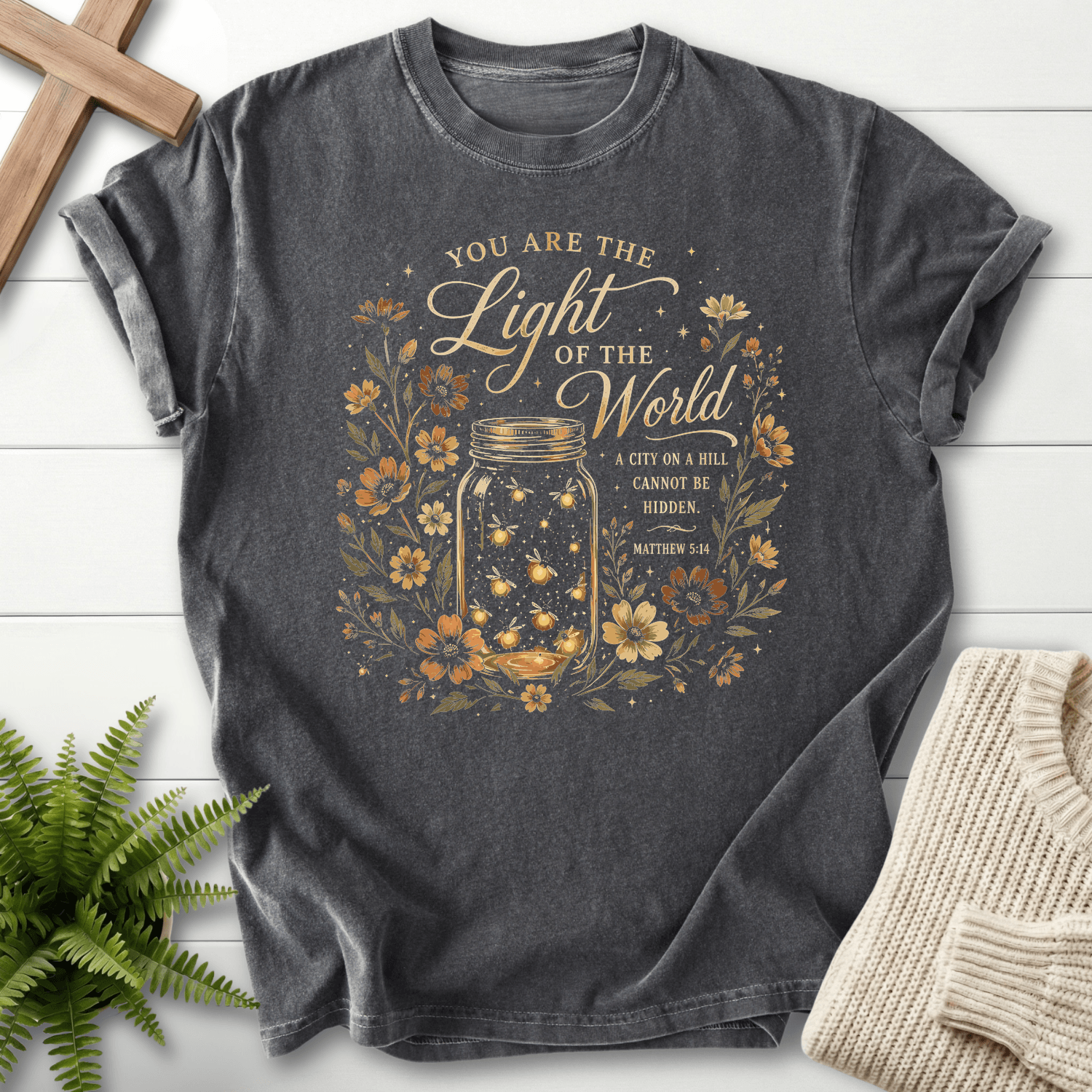 Light of the World T-Shirt in Pepper | She Wears Faith