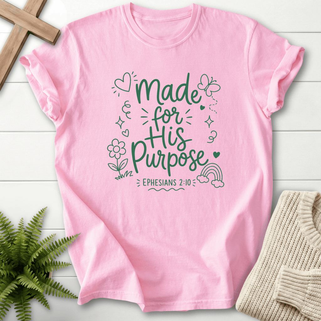 Made for His Purpose Ephesians 2:10 T-Shirt in Blossom | She Wears Faith