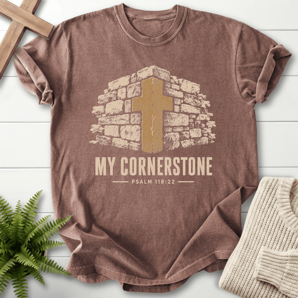 My Cornerstone Ps 118 22 T-Shirt in Espresso | She Wears Faith