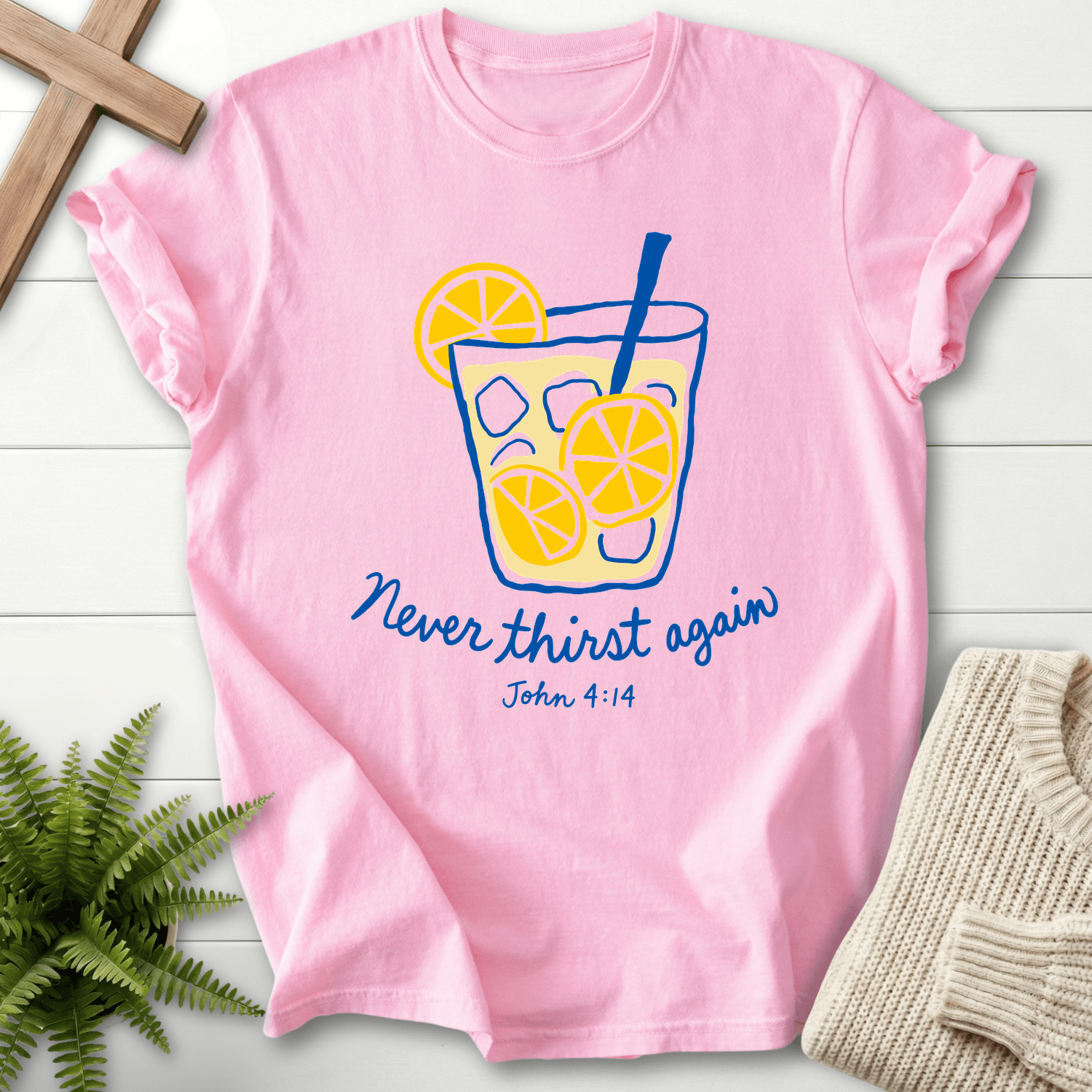 Never Thirst Again T-Shirt in Blossom | She Wears Faith