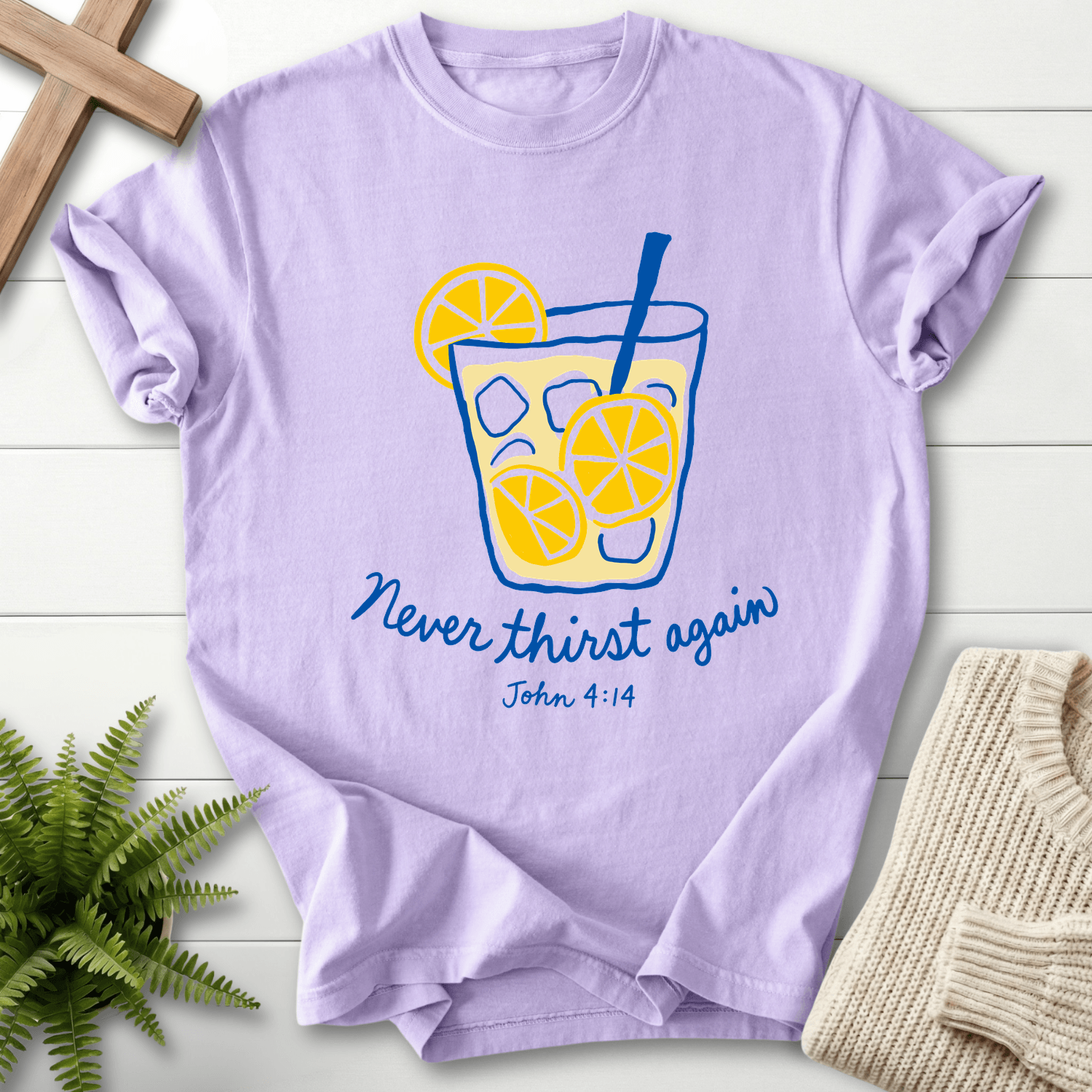 Never Thirst Again T-Shirt in Orchid | She Wears Faith