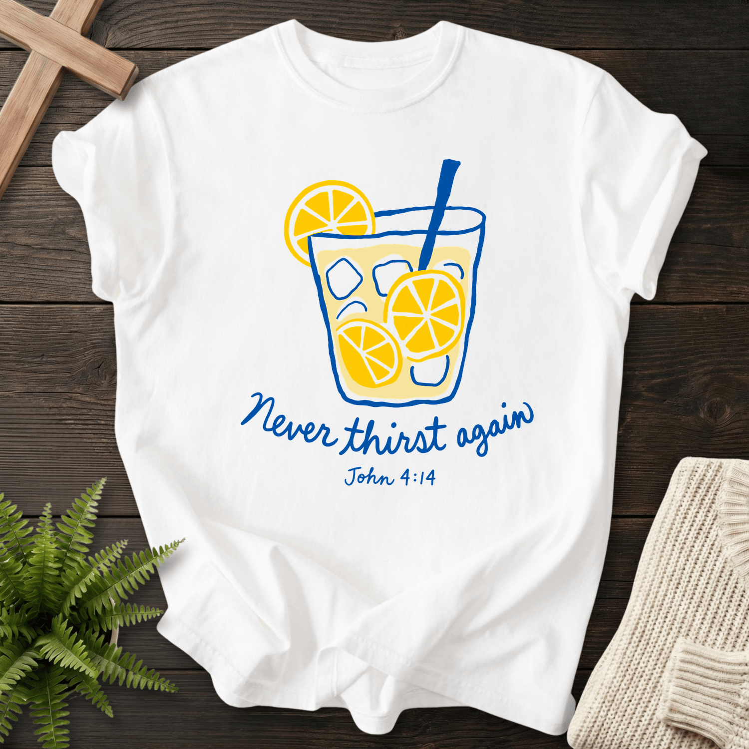 Never Thirst Again T-Shirt in White | She Wears Faith