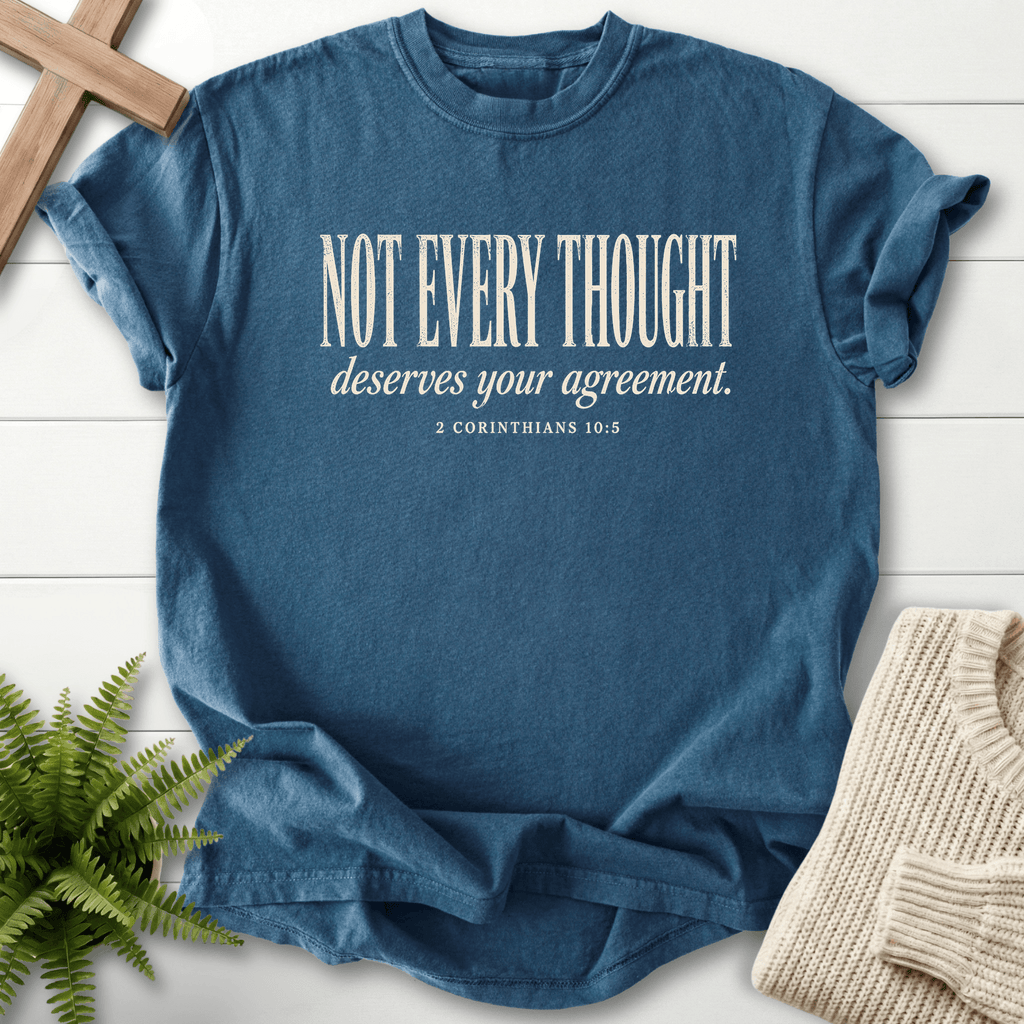 Not Every Thought 2 Cor 10 5 T-Shirt in Midnight | She Wears Faith