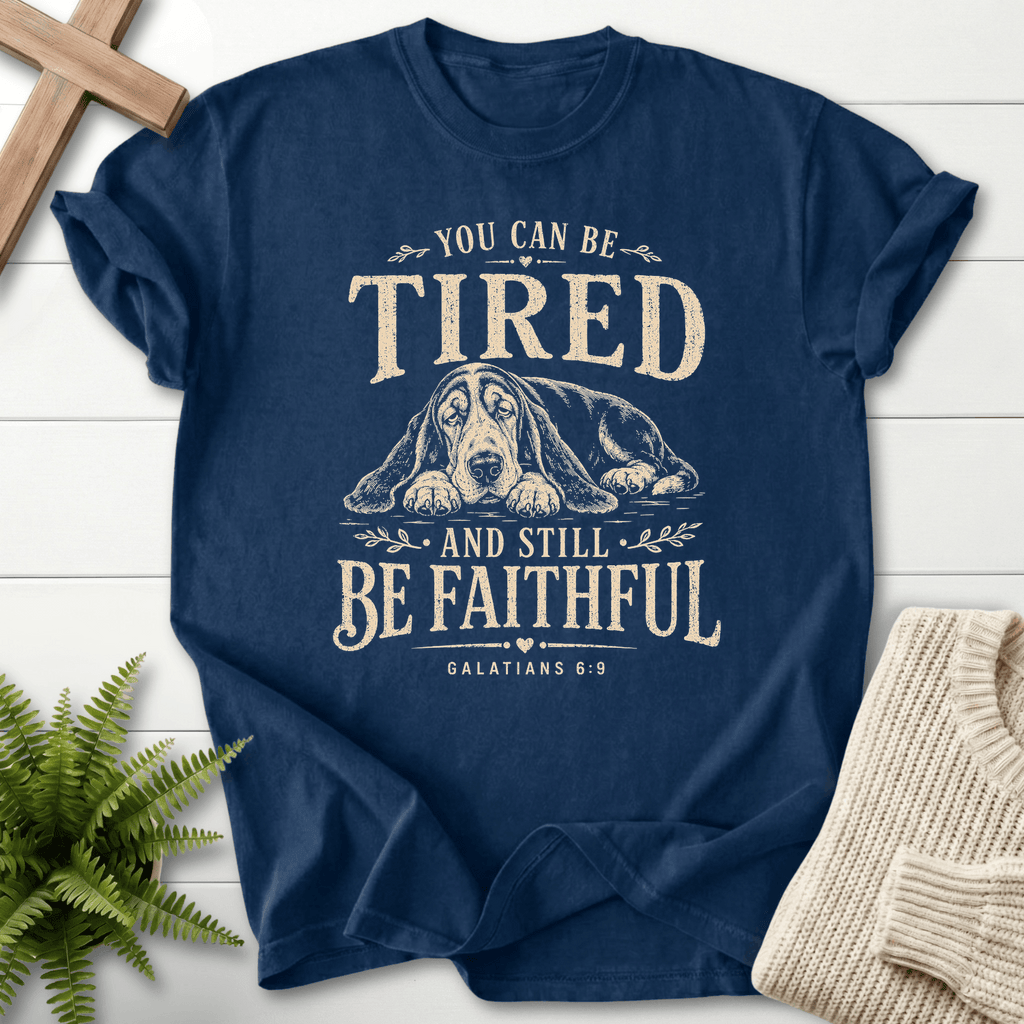 Still Be Faithful Galatians 6 Still Faithful T-Shirt in Navy | She Wears Faith