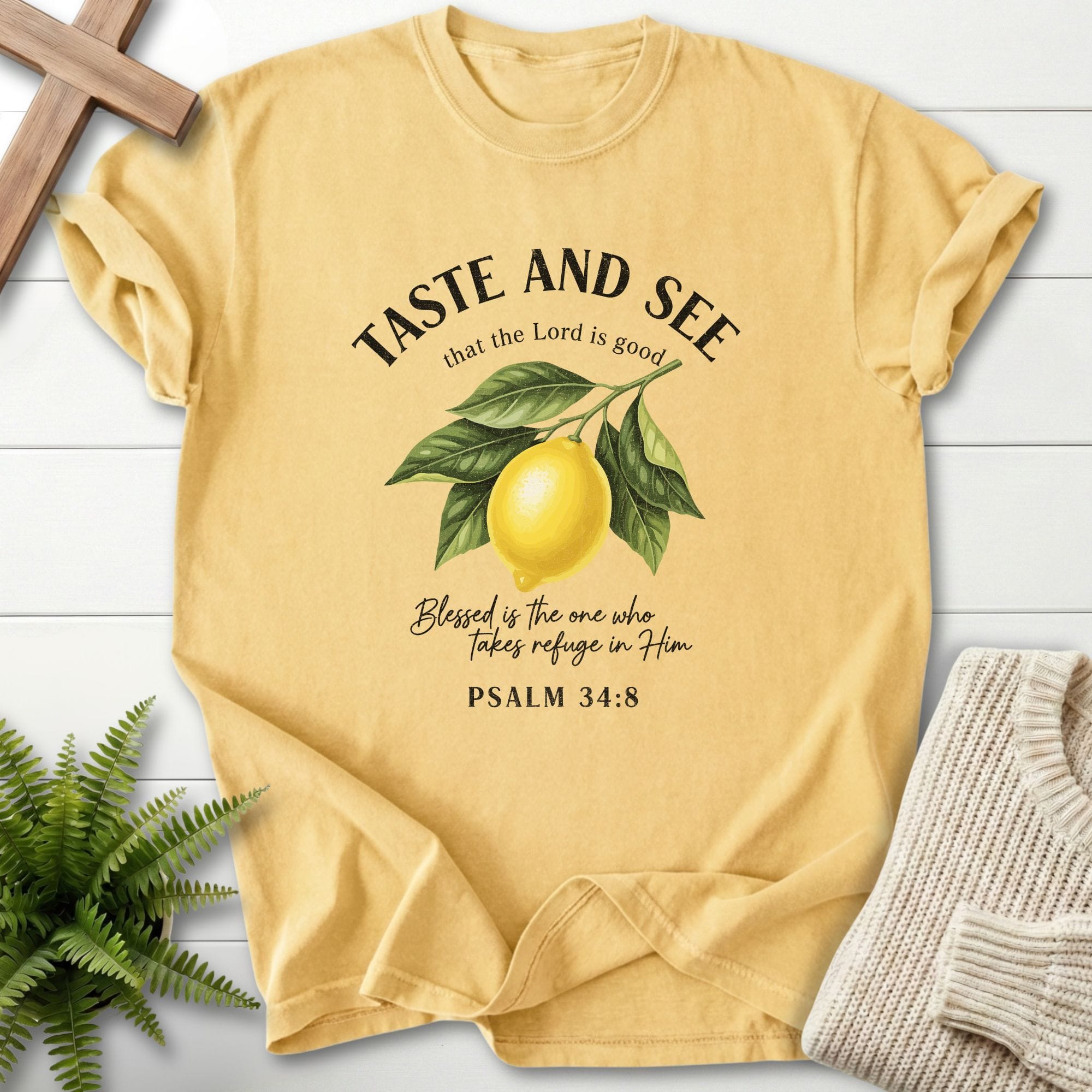 Taste and See Lemon Scripture T-Shirt