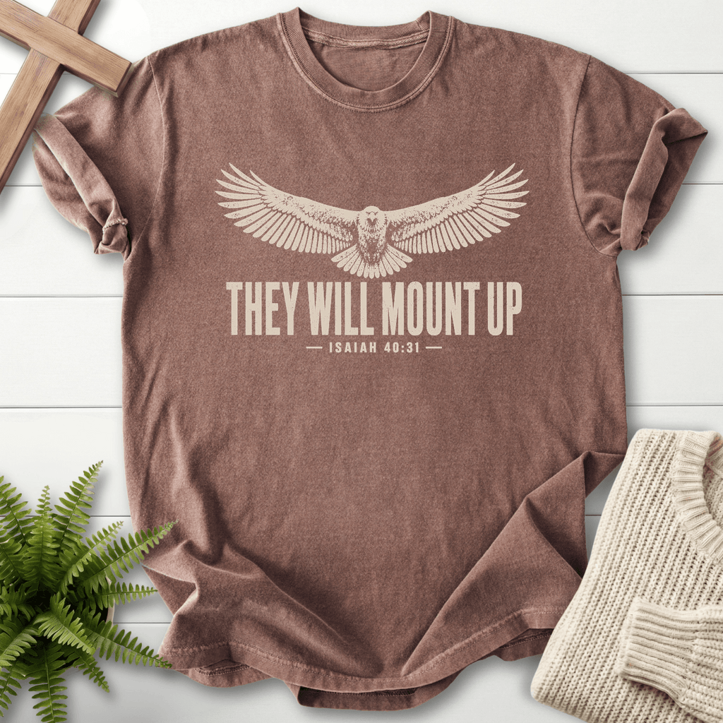 They Will Mount Up Eagle T-Shirt in Espresso | She Wears Faith