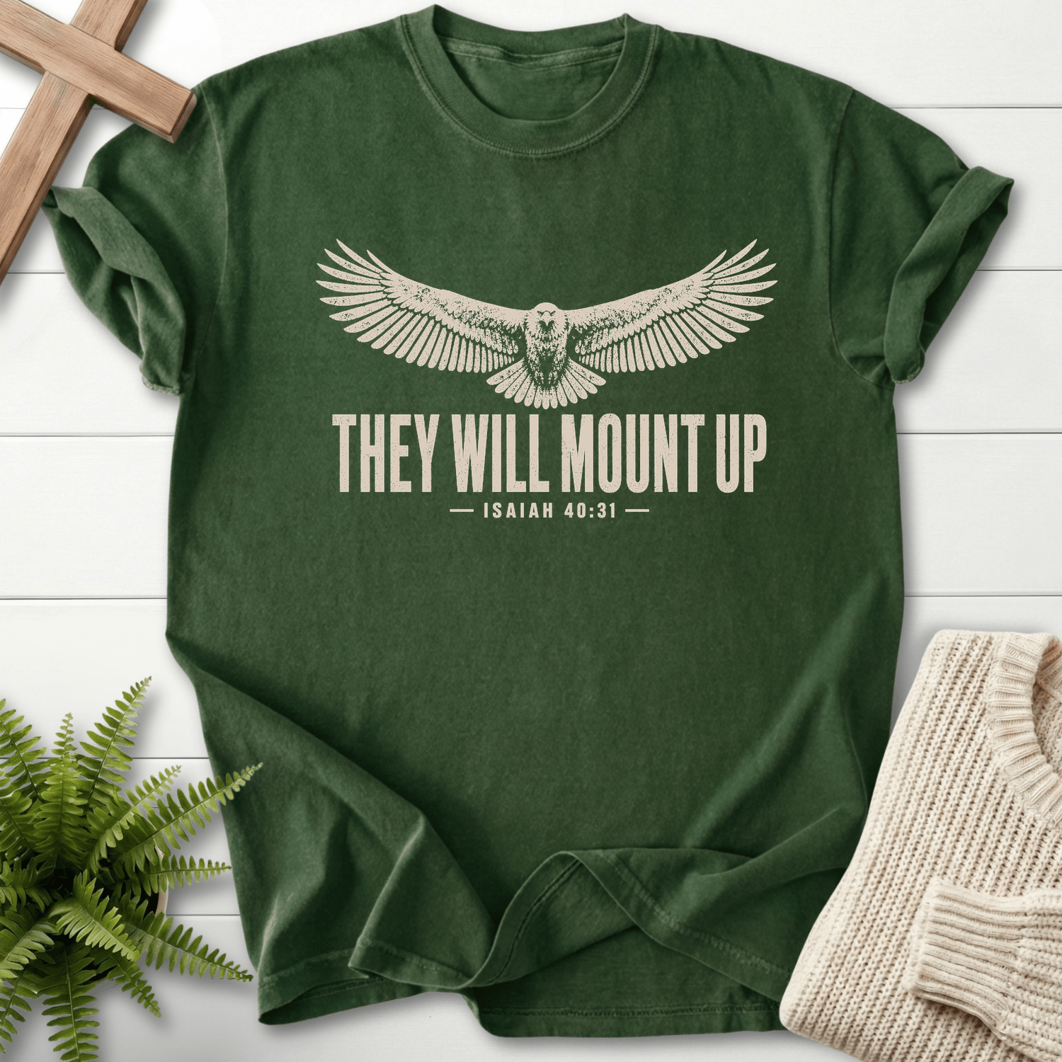 They Will Mount Up Eagle T-Shirt in Hemp | She Wears Faith