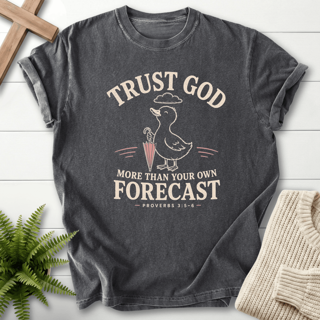 Trust God Duckling Prov 3 5 6 T-Shirt in Pepper | She Wears Faith