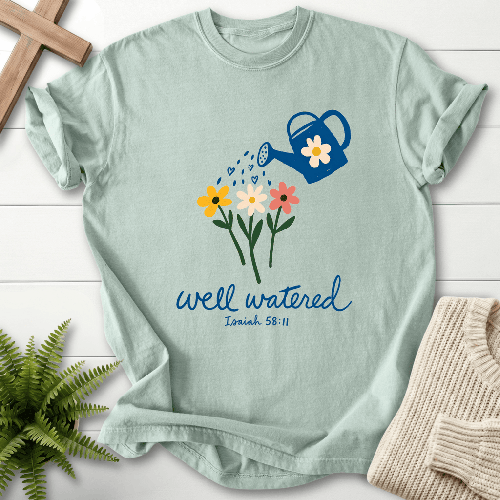 Well Watered Isaiah 58:11 T-Shirt in Bay | She Wears Faith