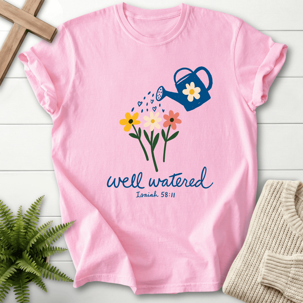 Well Watered Isaiah 58:11 T-Shirt in Blossom | She Wears Faith