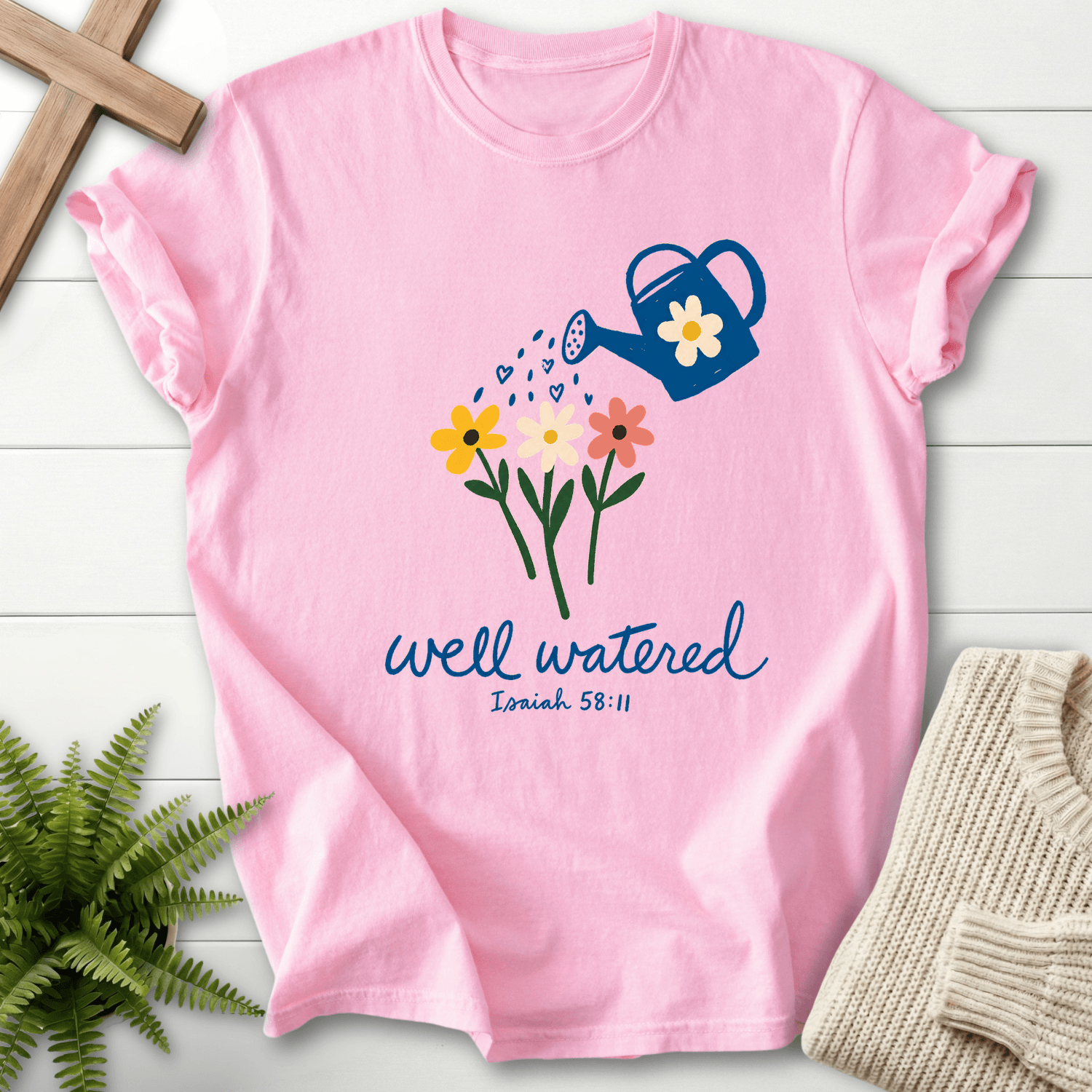 Well Watered Isaiah 58:11 T-Shirt in Blossom | She Wears Faith