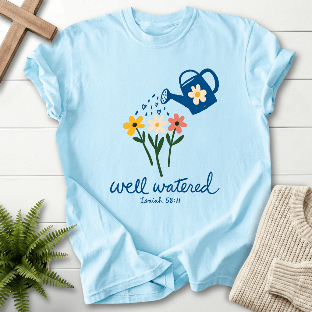 Well Watered Isaiah 58:11 T-Shirt in Chambray | She Wears Faith