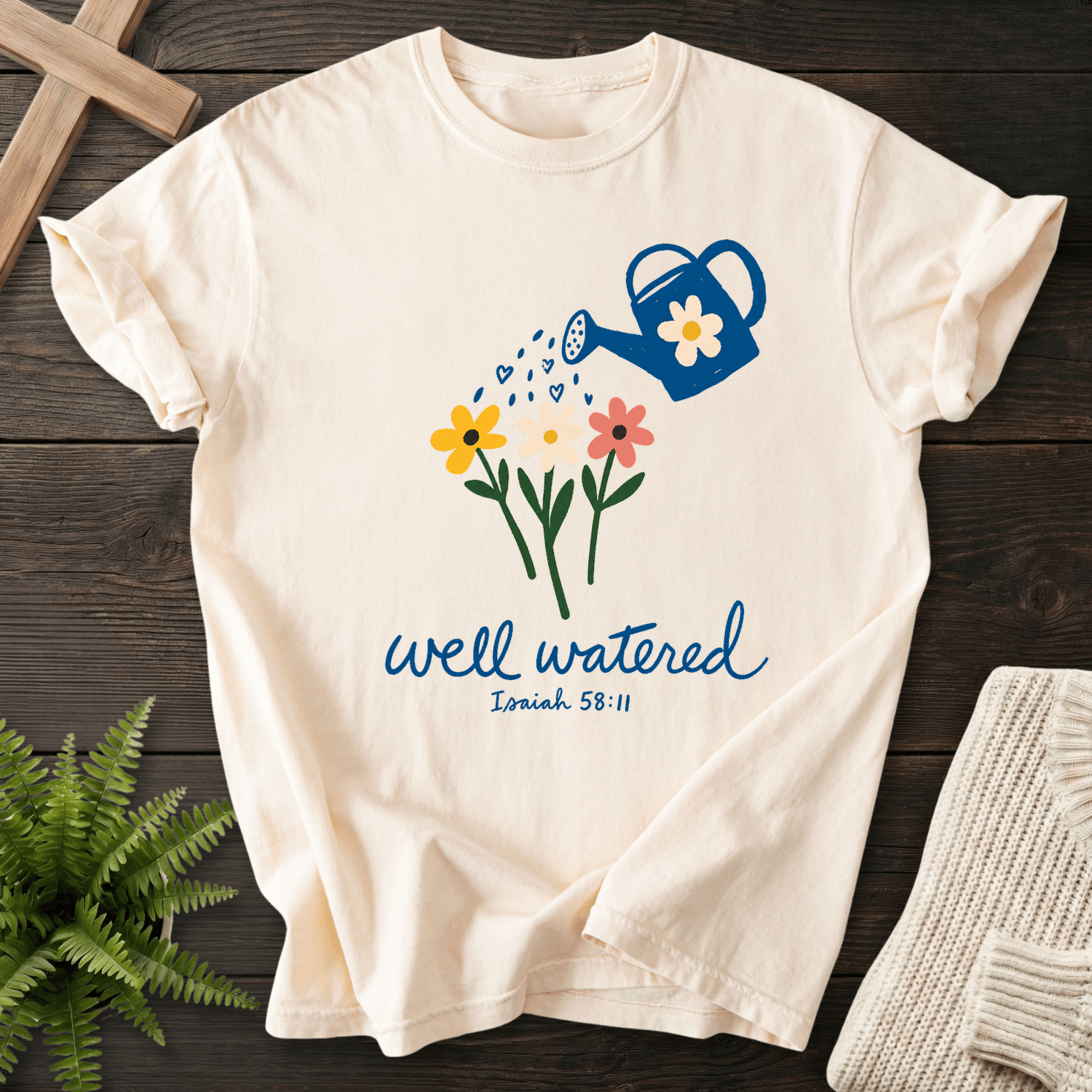 Well Watered Isaiah 58:11 T-Shirt in Ivory | She Wears Faith