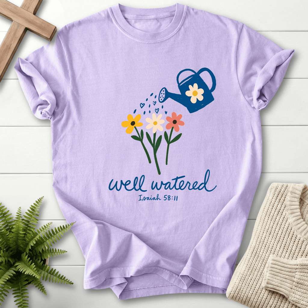 Well Watered Isaiah 58:11 T-Shirt in Orchid | She Wears Faith