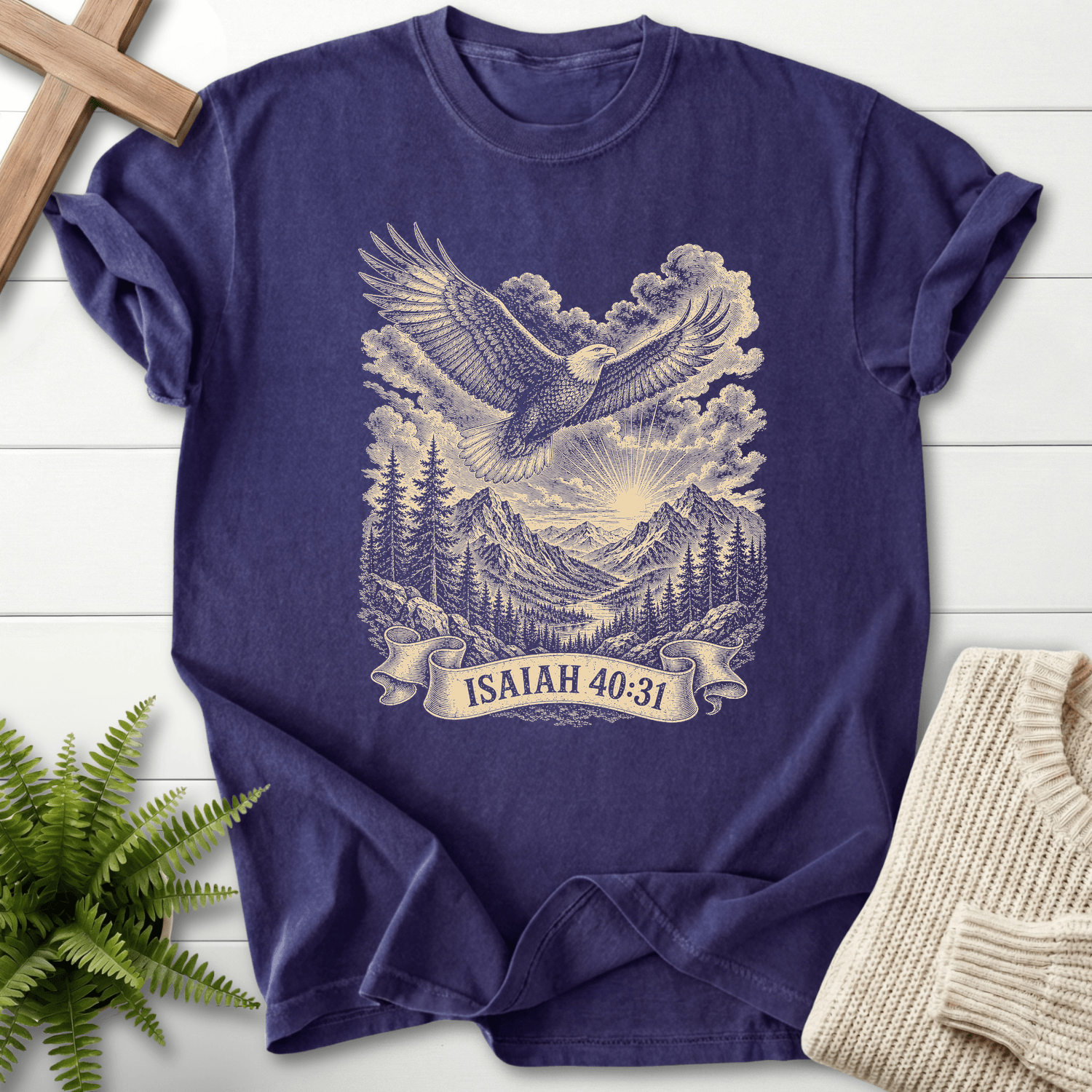 Wings Like Eagles T-Shirt in Grape | She Wears Faith