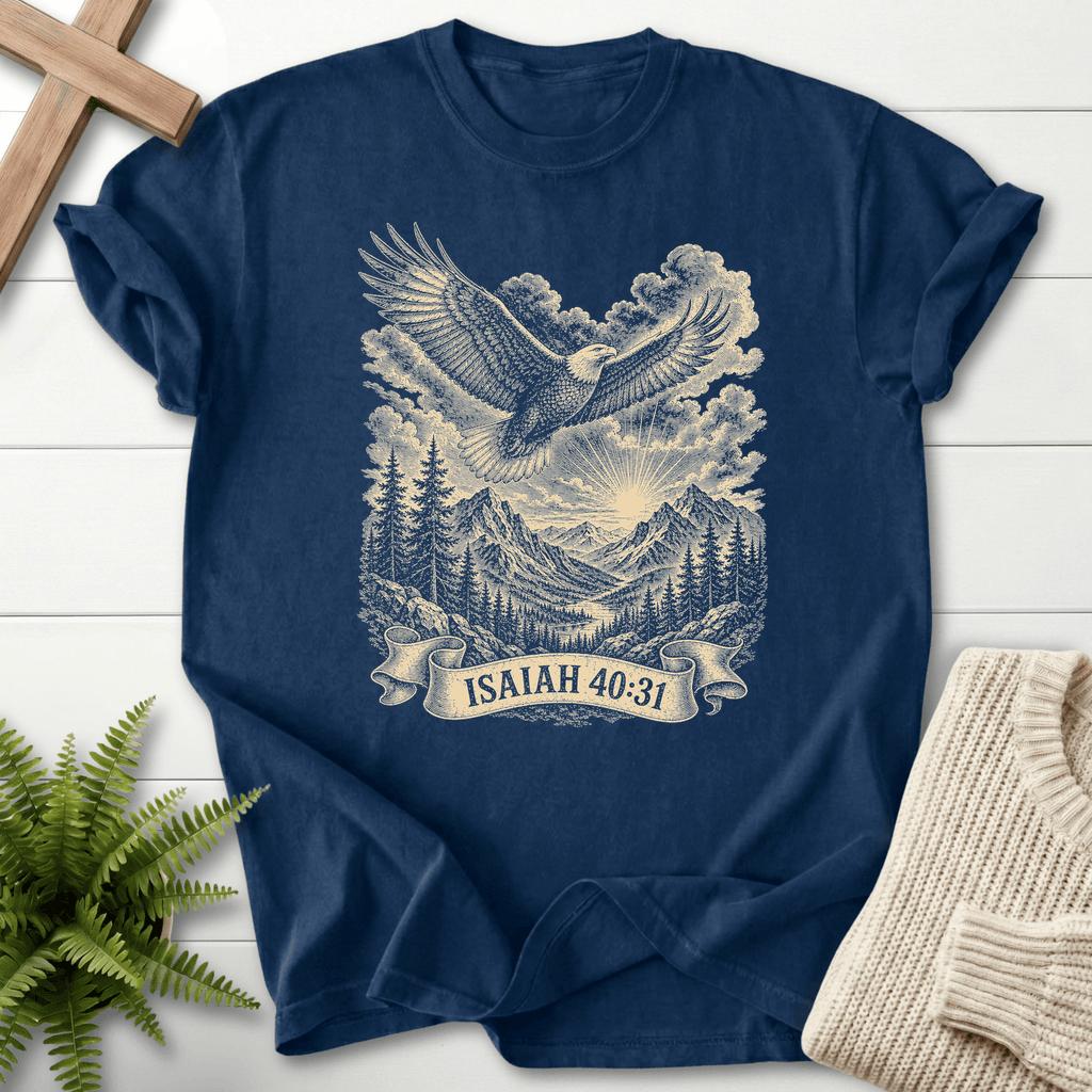 Wings Like Eagles T-Shirt in Navy | She Wears Faith