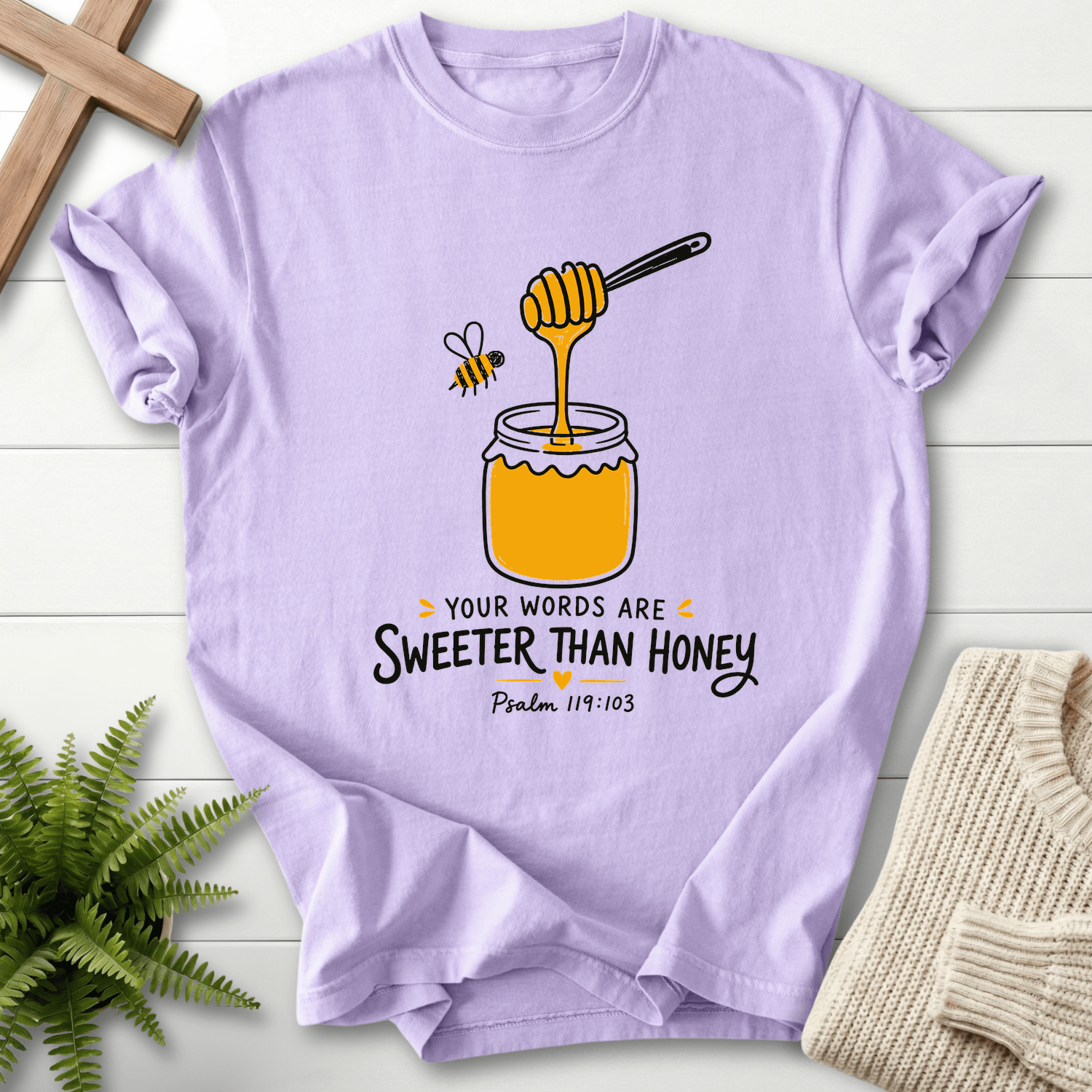 Words Sweeter Than Honey T-Shirt in Orchid | She Wears Faith