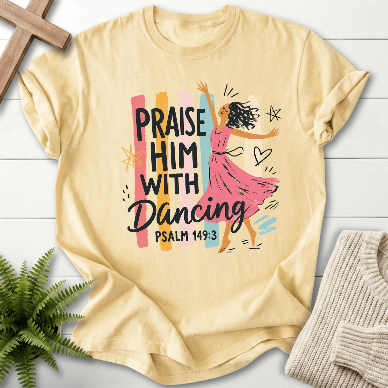 Worship Dance T-Shirt in Banana | She Wears Faith