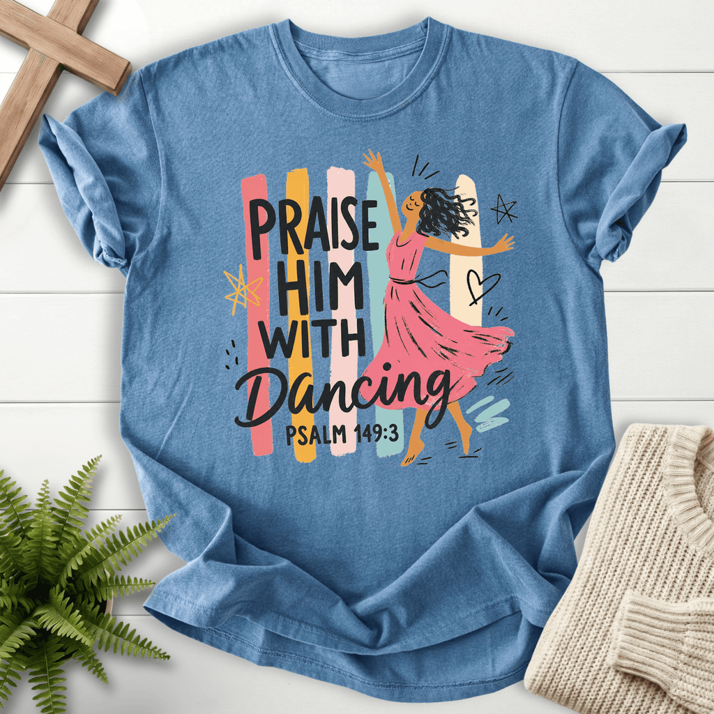 Worship Dance T-Shirt in Blue Jean | She Wears Faith