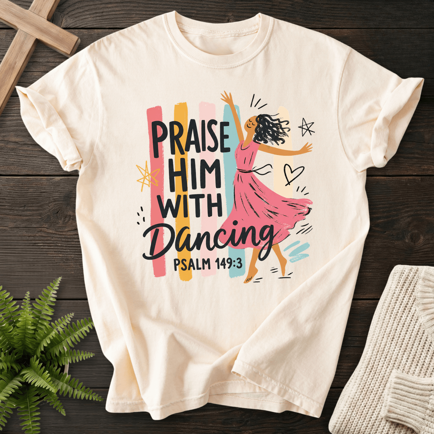 Worship Dance T-Shirt in Ivory | She Wears Faith