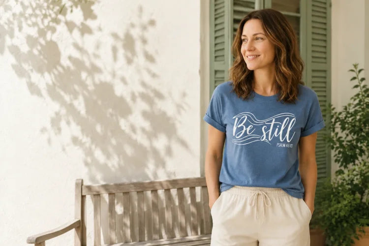 Scripture-inspired SWF apparel in an everyday setting